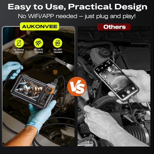 Endoscope Camera with Light, 1920P HD Borescope, 4.3" IPS Inspection Camera