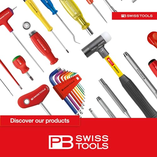 PB Swiss Tools Mini Screwdriver Set PB 513.CBB | 100% Swiss Made | 7-Piece Set with Torx Phillips Slotted Hex Duplex Interchangeable Blades in Leather Rollup Case