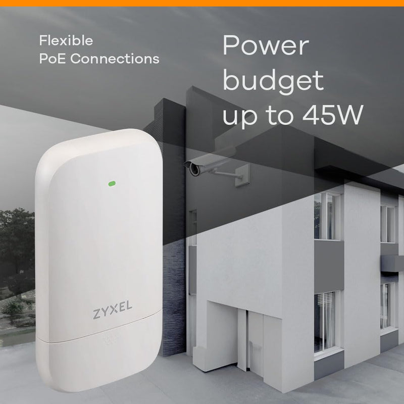 Zyxel 4-Port Gigabit PoE Extender | IEEE802.3af/at/bt Standard | 1-Port 60W in 3-Port 30W Out | Indoor & Outdoor | Nebula Cloud [PoE12-3PD]