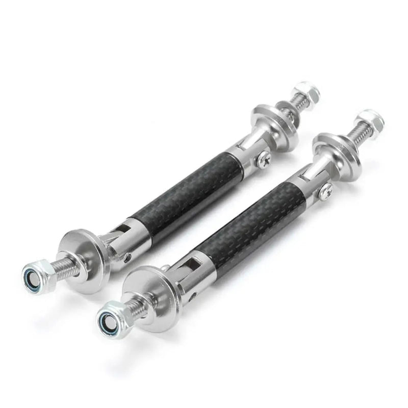 2PCS Car Splitter Support Strut Rod Car Front Rear Frame Bumper Lip Protector Strut Rod 45MM 1.77" Protector Rod Support Bars Carbon Fiber Universal Auto Bumper Fasteners Lever Kits (Silver) Silver