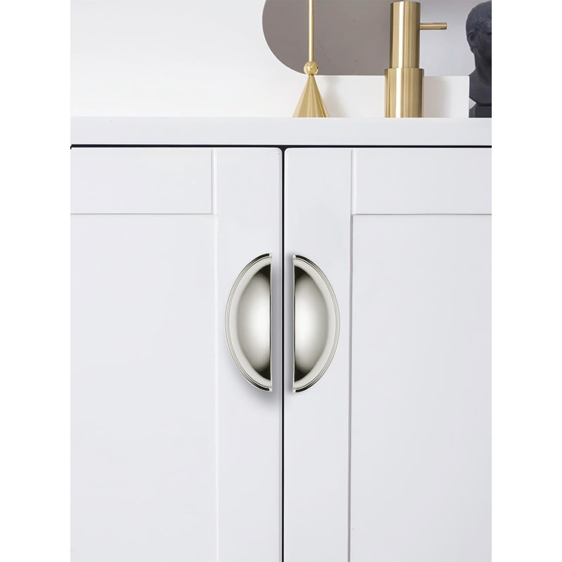 10 Pack 5" Drawer Pulls Polished Nickel Cabinet Cup Pulls Kitchen Hardware Cabinet Handles Drawer Handles Knobs 5 inch Hole Center 5"(128mm) Hole Center 10