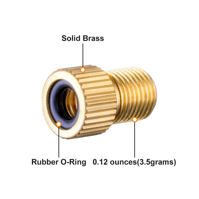 Presta Valve Adapter, Convert Presta to Schrader Adaptor for Bike, Inflate Tire Using Standard Pump or Air Compressor, Tire Valve Caps(4PCS)