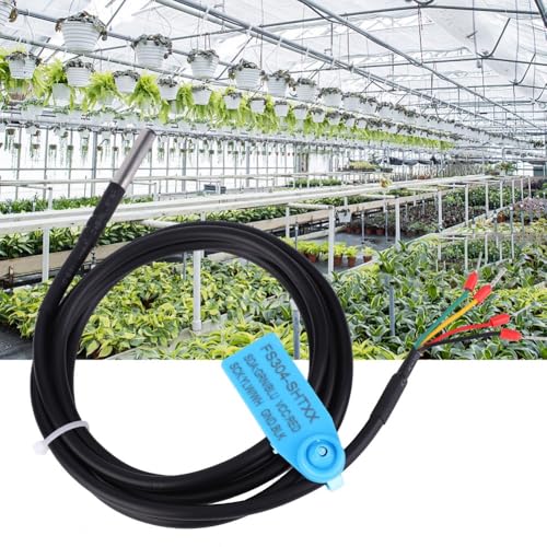 FS304 Digital Temperature Humidity Sensor with I2C Interface, Stainless Steel Probe for Room Soil Monitoring (SHT31)