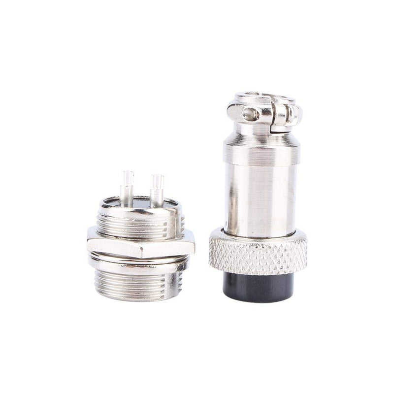 GX16-2 Aviation Metal Screw Connector 2 Pin Male Female Plug for Plasma Cutters CNC Machines Electrical Socket with Solder Cups