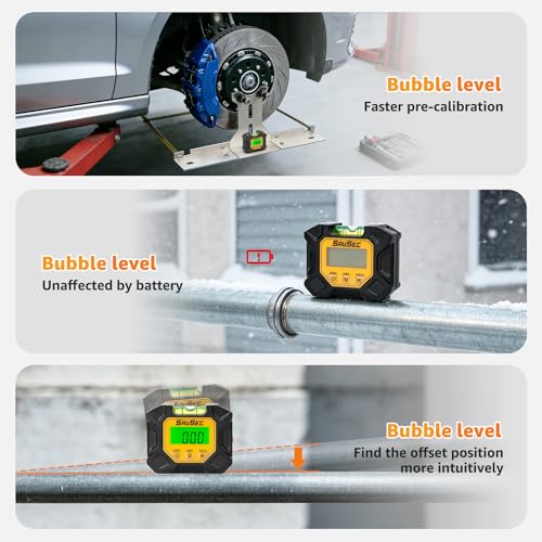 Digital Angle Gauge ±0.1° Accuracy 360° Flip Screen IP54