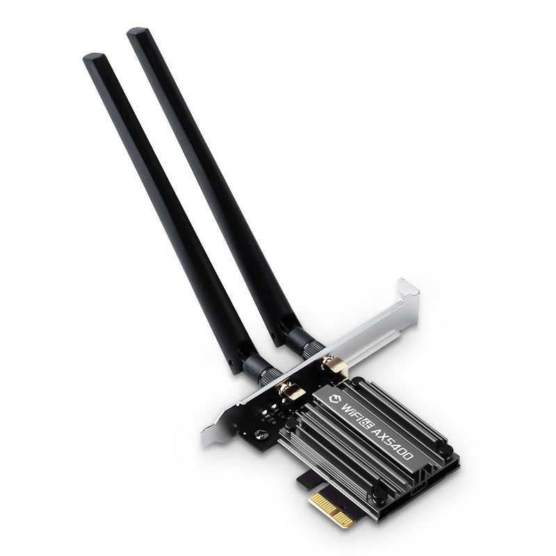 WiFi 6E PCIe Card AX5400Mbps Tri-Band Wireless Adapter (2.4G/5G/6GHz) BT 5.3 WPA3 802.11AX WiFi Adapter with MU-MIMO for Desktop PC - Windows 10/11 Compatible