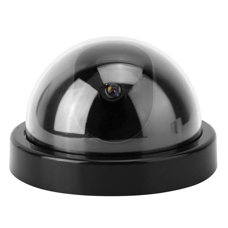 4pcs Dome Simulation Camera Fake CCTV Dummy with Flashing Led Light for Homes & Business Powered by 2"AA Batteries (Black) black