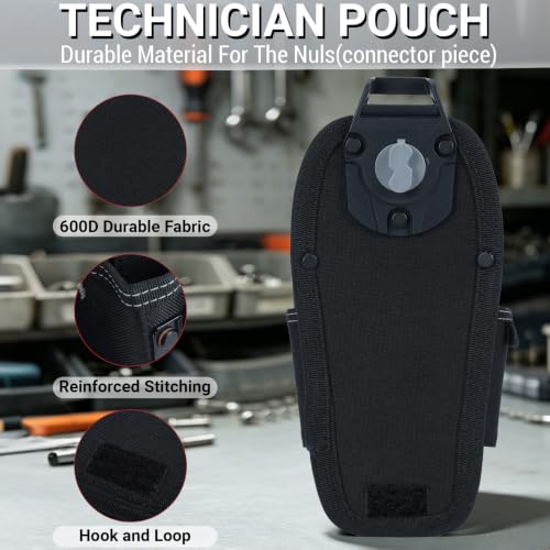 MELOTOUGH 7-Pocket Small Tool Pouch with Quick-Release Belt Clip (Black)
