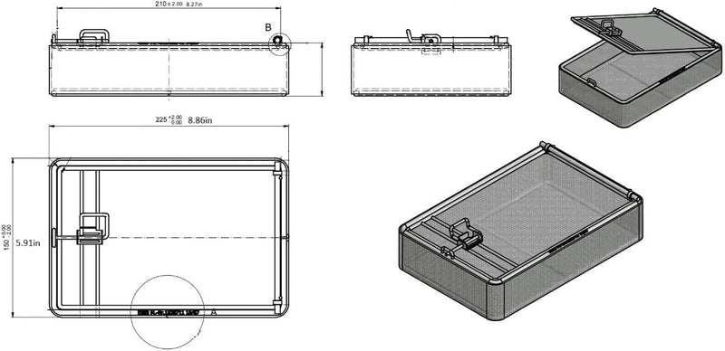 Quality Industries Dishwasher Basket, Fine Mesh Parts Washing Basket, Durable Stainless Steel Organizer with Perforated Design, Lockable Lid & Compact Size for Kitchen or Industrial Use