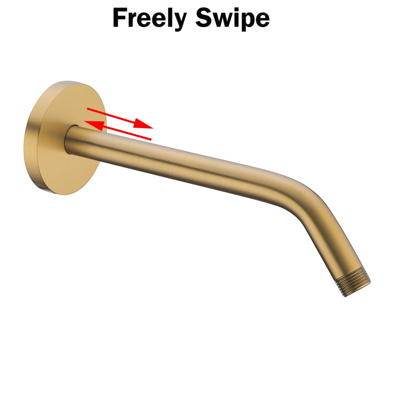 RANDOM 10 Inch Champagne Bronze Shower Arm with Flange,90 Degree Rain Shower Head Extension Arm.RD91018-10-CB 10″Champagne Bronze(Round Flange)