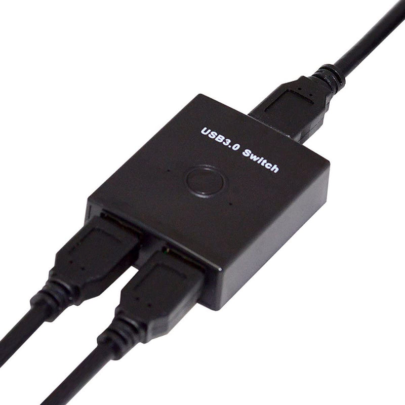 Cablecc KVM USB 3.0 Bidirectional Switch Selector 2 to 1 PCs Sharing or 1 to 2 Hub for Keyboard Mouse Scanner Printer