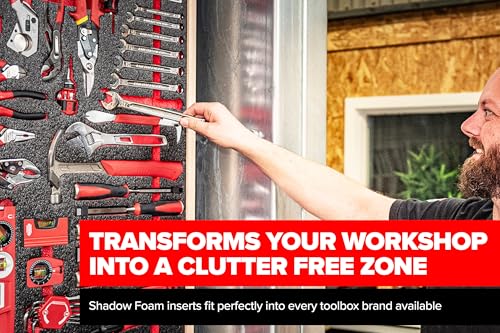 Shadow Foam Inserts Compatible With Packout Compact Organiser – Compatible With Milwaukee Packout Compact Organiser Easy Peel Foam for Milwaukee Packout System (Red, 2 Inch Depth) Red 50mm