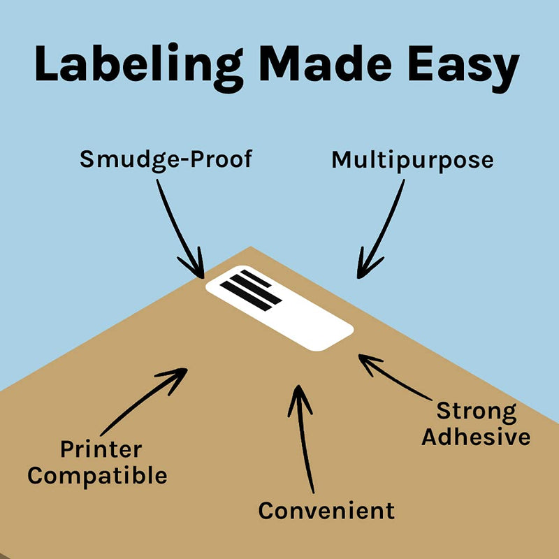 Premium Label Supply White Address Sticker Labels – 2.625" x 1" – Laser/Inkjet Compatible – (30 per Sheet), 25 Sheets - 750 Total Adhesive FBA Labels 750 Labels