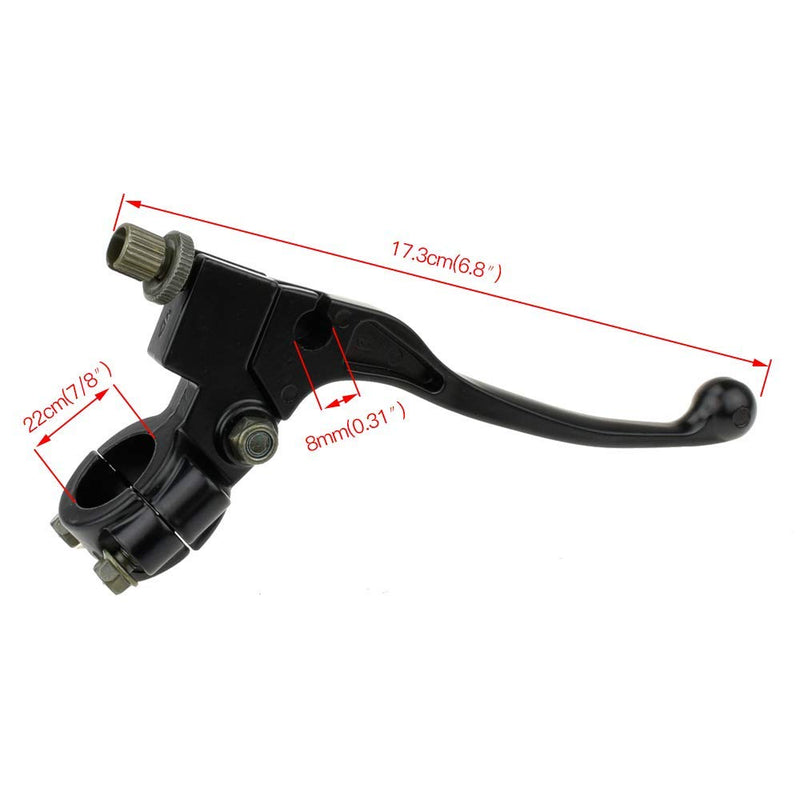 HIAORS 7/8" Universal Motorcycle Black Left Clutch Brake Handle Lever Perch for CRF XR 80 100 CRF80 XR200 SSR 125cc Coolster Roketa Baja X-Treme Pit Dirt Motor Bike Motocross Parts