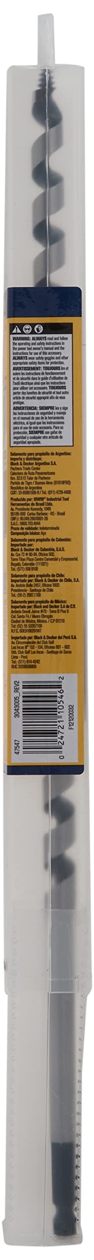 IRWIN WeldTec Auger Wood Drill Bit 1/2" X 17" (3043005) (Pack of 2) One Size (Pack of 2)