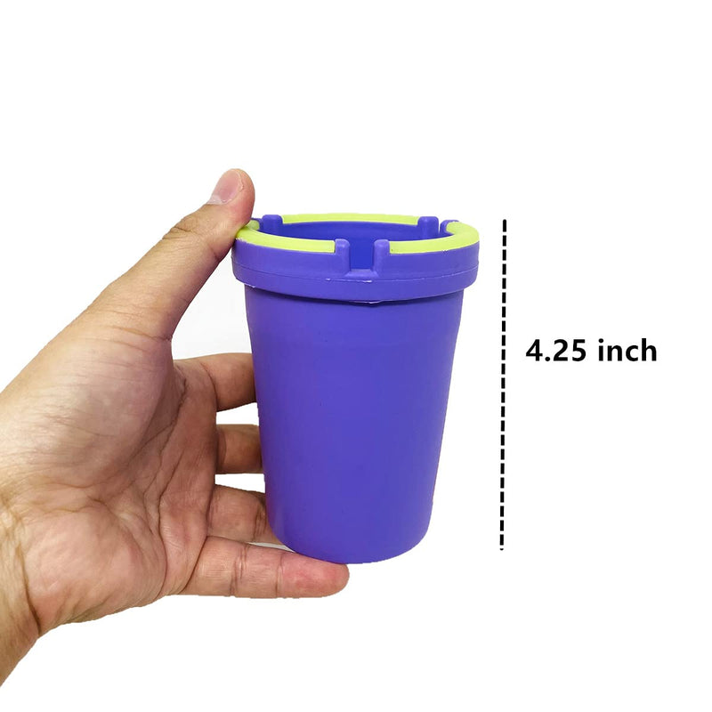 4 Pack Glow in the Dark Butt Bucket Ashtray Cigarette Cup Car Ash Holder Portable Truck Home Office (Pink/Blue/Purple/Green)