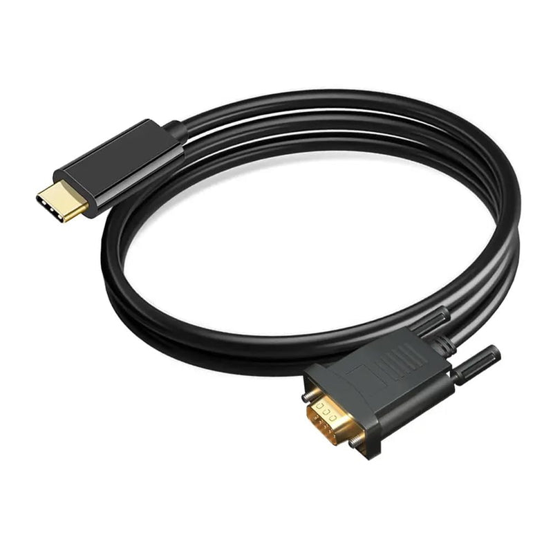 USB C to VGA Cable 6FT, 1080P Full HD USB Type-C to VGA Adapter Cable, Thunderbolt 3 to SVGA Converter Compatible for MacBook Pro/Air, Galaxy S20/S10/S9/S8, Surface Book 2, Dell XPS, More (5.9 feet)