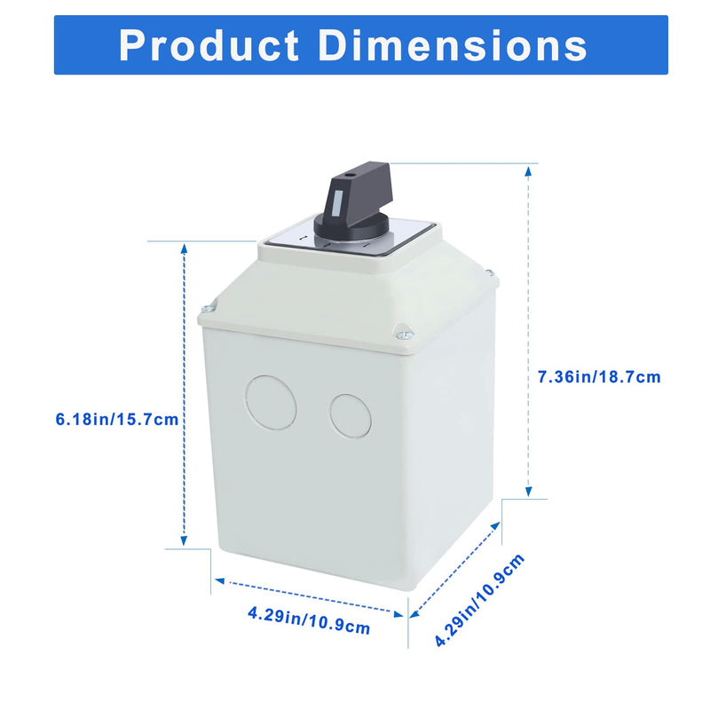 63A Rotary Changeover Cam Switch With Master Exterior Box, SZW26-63 3 Position 3 Phase 660V Universal Selector for Electrical Wiring