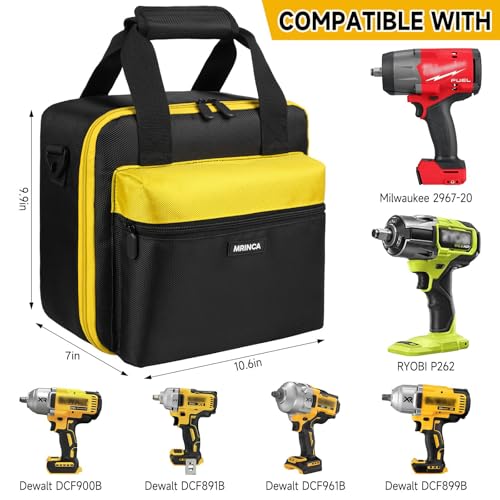 Impact Driver Case Compatible with Dewalt DCF900B/DCF891B/DCF961B/DCF899B Black yellow
