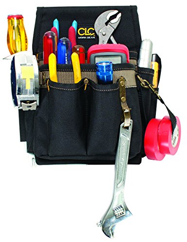 CLC Custom Leathercraft 1505 Electrician's Tool Pouch, 10-Pocket,Black/Tan
