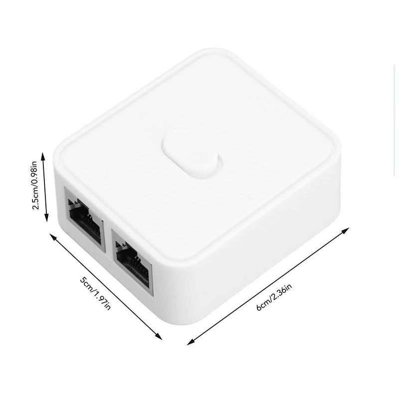 2 Port Gigabit Unmanaged Ethernet Network Switch, Ethernet Splitter 10/100/1000Mbps 2 in 1 Out 1 in 2 Out Extender Switch RJ45 Network Splitter Adapter