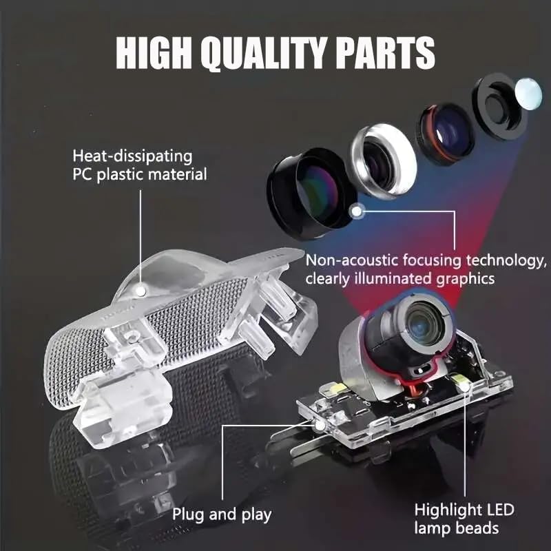 Car Door Light Logo Projector Compatible with LS ES is LX RX GS GX RC UX Accessories, 4PCS Non-Fading LED Puddle Light Upgraded Super Bright Ghost Shadow Light for L-eex-us