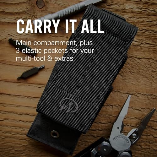 LEATHERMAN MOLLE Large Nylon Sheath with Pockets, Black