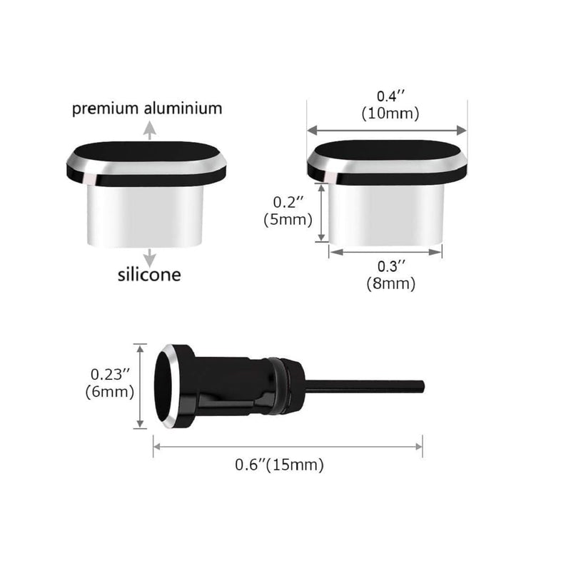 USB C Dust Plugs Charging Port Cover Caps with Cable Protectors 2 PCS Compatible with iPhone 17 16 15 Pro Max Samsung Galaxy S25/S24/S23/S22/S21/S20+ Ultra/Z Flip 6/Z Fold 6 Pixel OnePlus (Black)