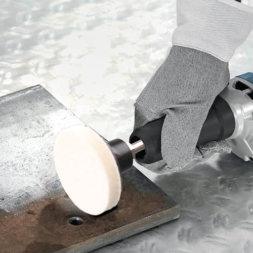 48 Pcs 2 Inch Compressed Wool Polishing Wheel Set with 1/4" Holder