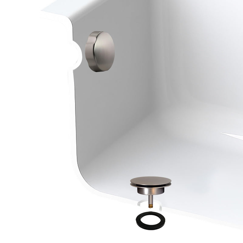Westbrass D50TE-07 Standard 1-1/2" Replacement Trim for Cable Drive Bath Drain Waste & Overflow Assemblies, Satin Nickel 1-Pack