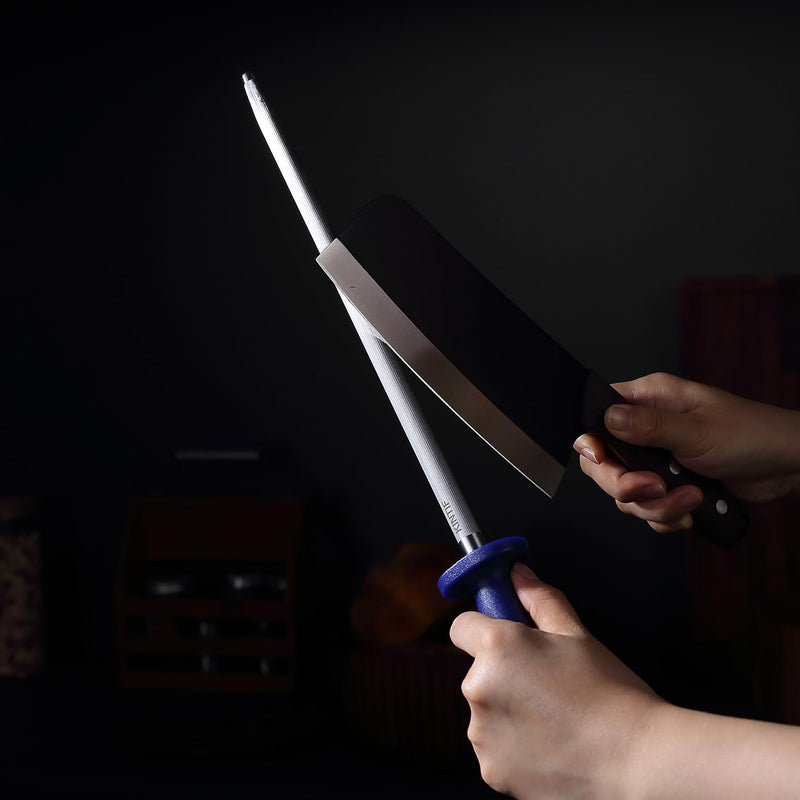 Sharpening Steel Professional Honing Rod for Kitchen Knives Daily Sharpening Maintenance, Knife Sharpeners, High Carbon Steels High hardness 12 inch