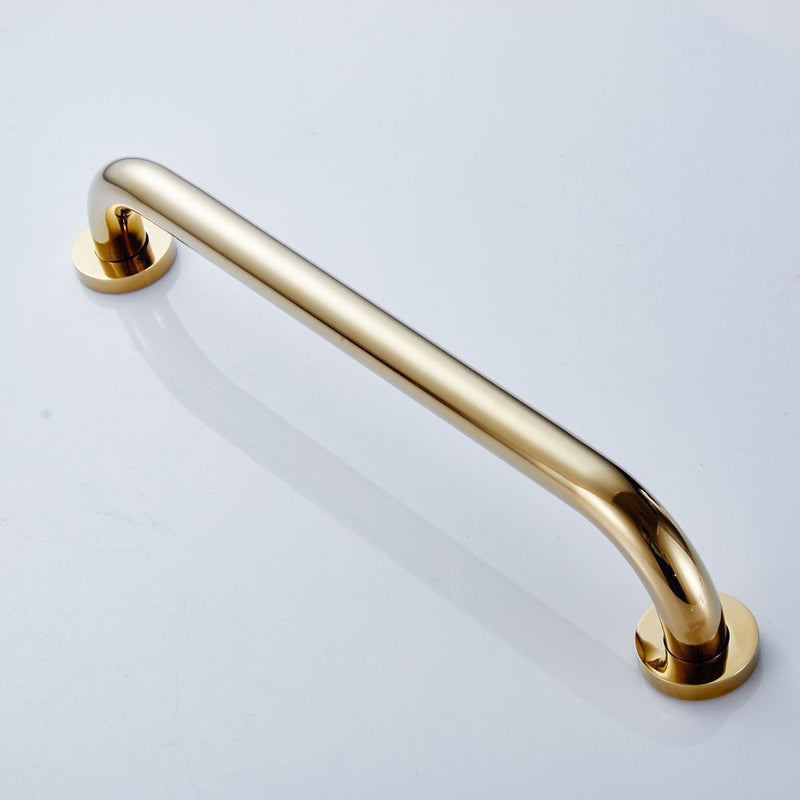 Leyden Brass Shower Grab Bar，Gold Support Bar Bathroom Hand Safety Handrail for Elderly Wall Senior Rail Handle for Tub, Toilet 12 Inch