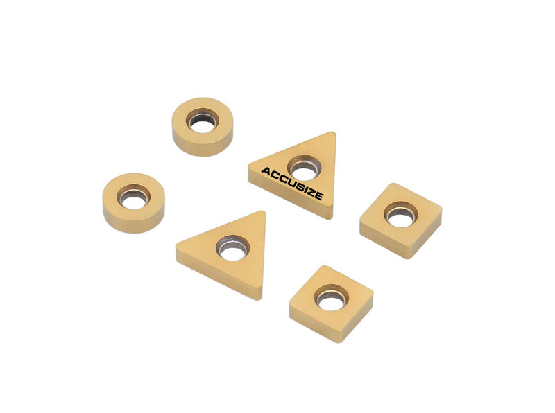 Accusize Industrial Tools Carbide Inserts, 0046-0701 | 6 Pc Carbide Insert Set, 2 Pcs TNMA322, 2 Pcs SNMA322, 2 Pcs RNMA322 for Accusize 0046-0700 Little Hogger Mill Set