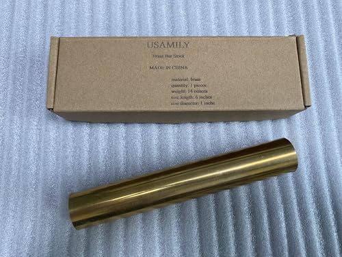 1 inch (25mm) Brass Solid Round Rod Lathe Bar Stock, 6 inch(152.4mm) in Length