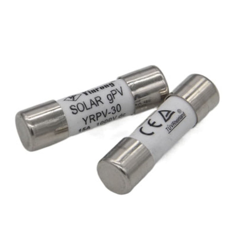 ZOOKOTO 10 Pcs 10x38mm 1000V DC Solar PV Photovoltaic Fuse 20A in line Fuse 20A UL:1000V DC In20A/40.3kA