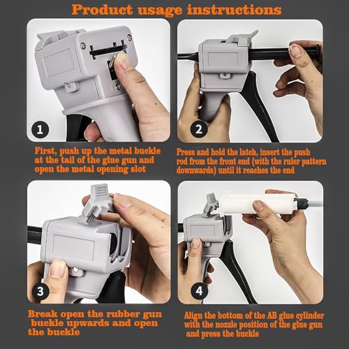 2 PCS Dispenser Guns, 50ml Dispensing Gun Kit，10:1 50ML-10:1x2