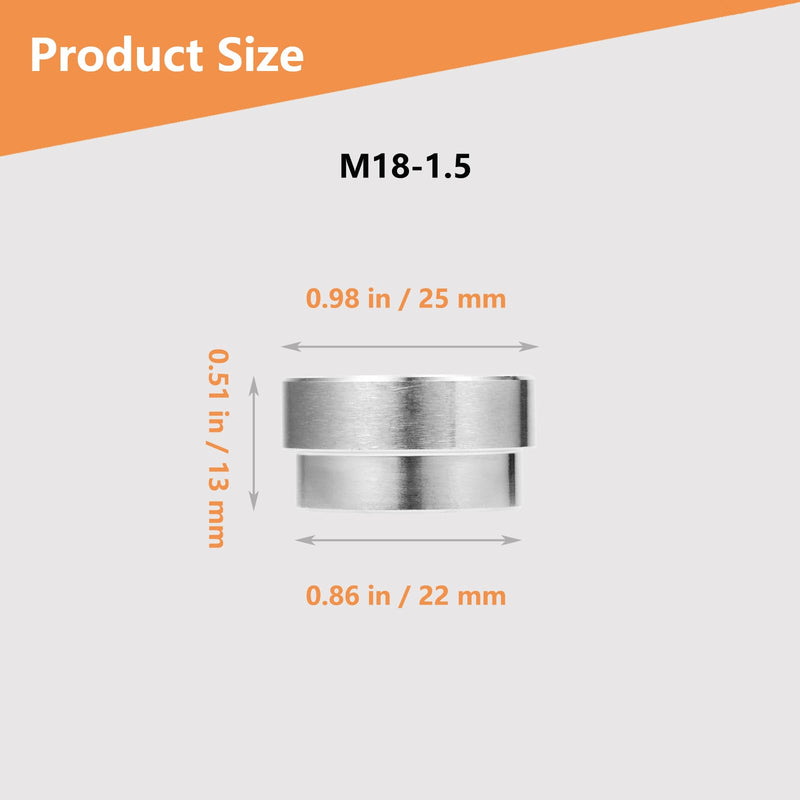 4 Pcs O2 Sensor Bung, 304 Stainless Steel M18x1.5 O2 Bung Weld in, Oxygen Sensor Bung Stepped Style 4 Pcs Silver M18 x 1.5