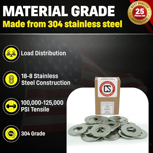 Chenango Supply 5/8" Stainless Steel Flat Washers 5/8 Flat Washer