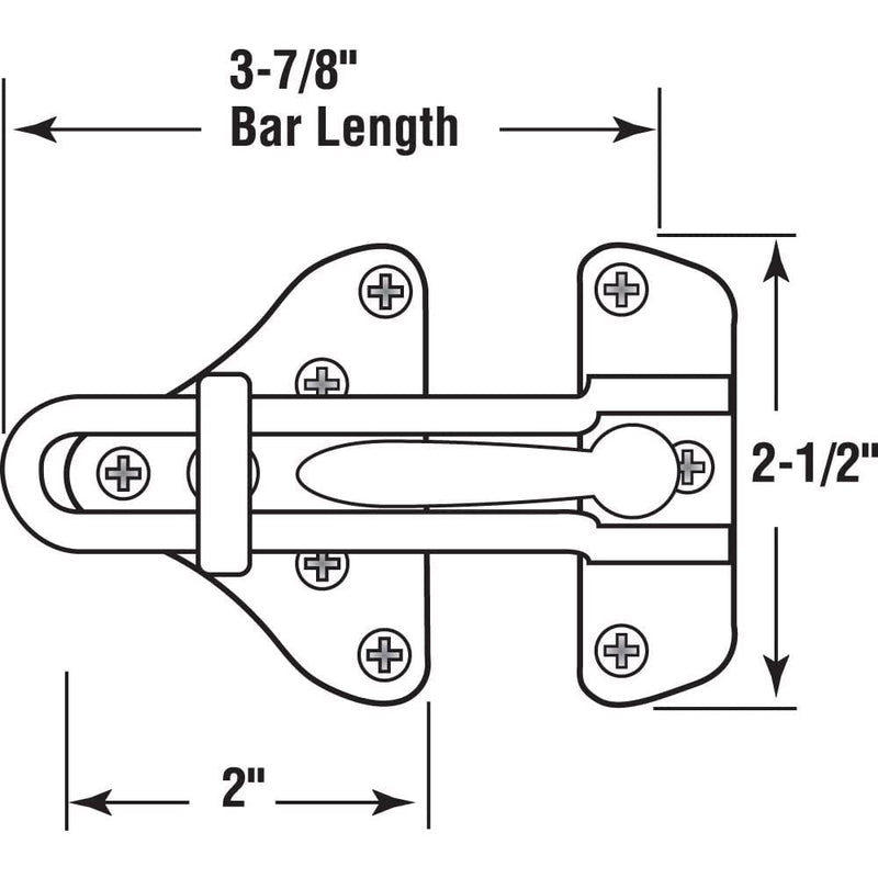 Prime-Line U 11447 Swing Bar Door Guard with High Security Auxiliary Lock, Matte Black Finish (Single Pack)