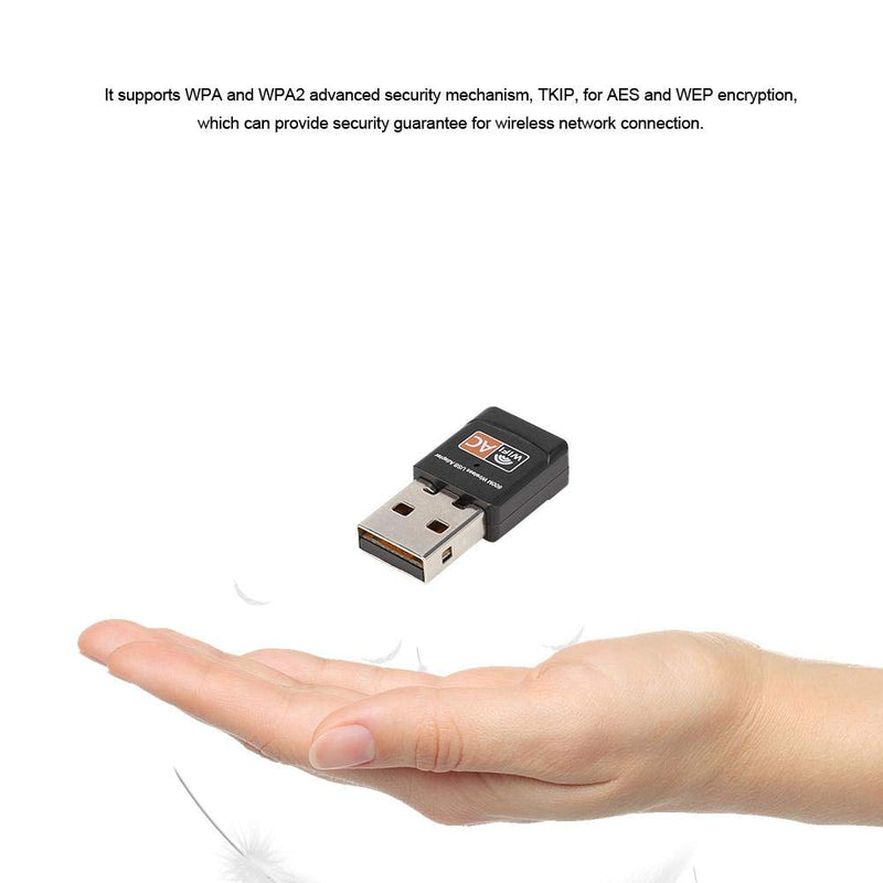 Band 802.11AC Card + CD, USB Internet Adapter Built-in PCB Antenna 100m / 109.4yd Desktop PC Connecter - 2.4G (150 Mbps) / 5G (433 Mbps)