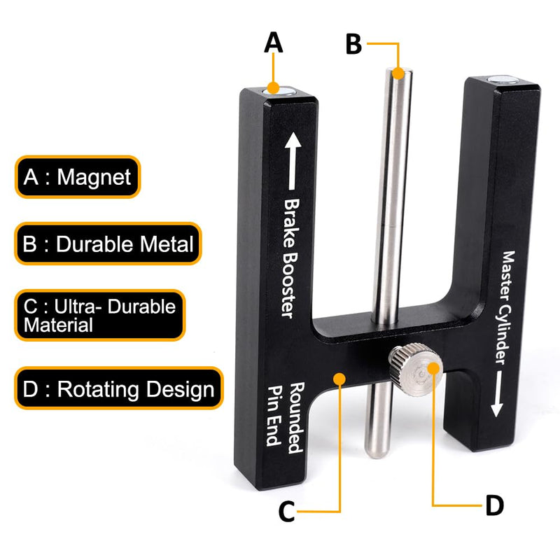 Brake Adjustment Tool Brake Booster Push Rod Adjustment Tool Master Cylinder Push Rod Length Gauge Suit for Most Brake Boosters with Adjustable Pins