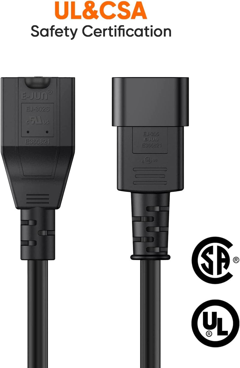 CableCreation [10-Pack] 1 Foot 18AWG Standard Computer Power Adapter Cord NEMA 5-15R Receptacle to IEC320 C14, 0.3M/Black 1ft [10 Pack]