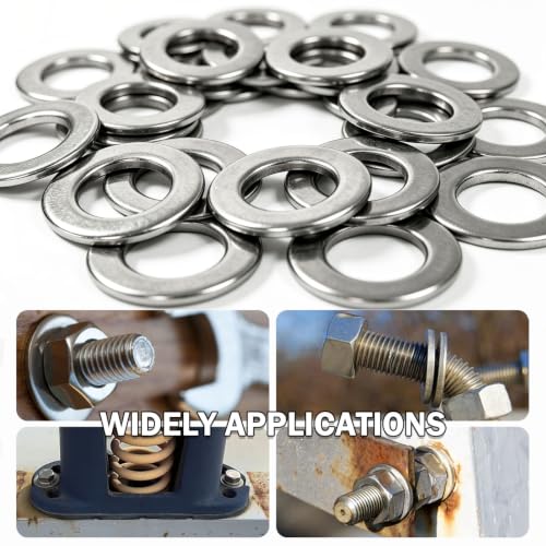 M18 Flat Washer 304 Stainless Steel, 18mm ID 34mm OD 3mm Thick, 20 Pcs