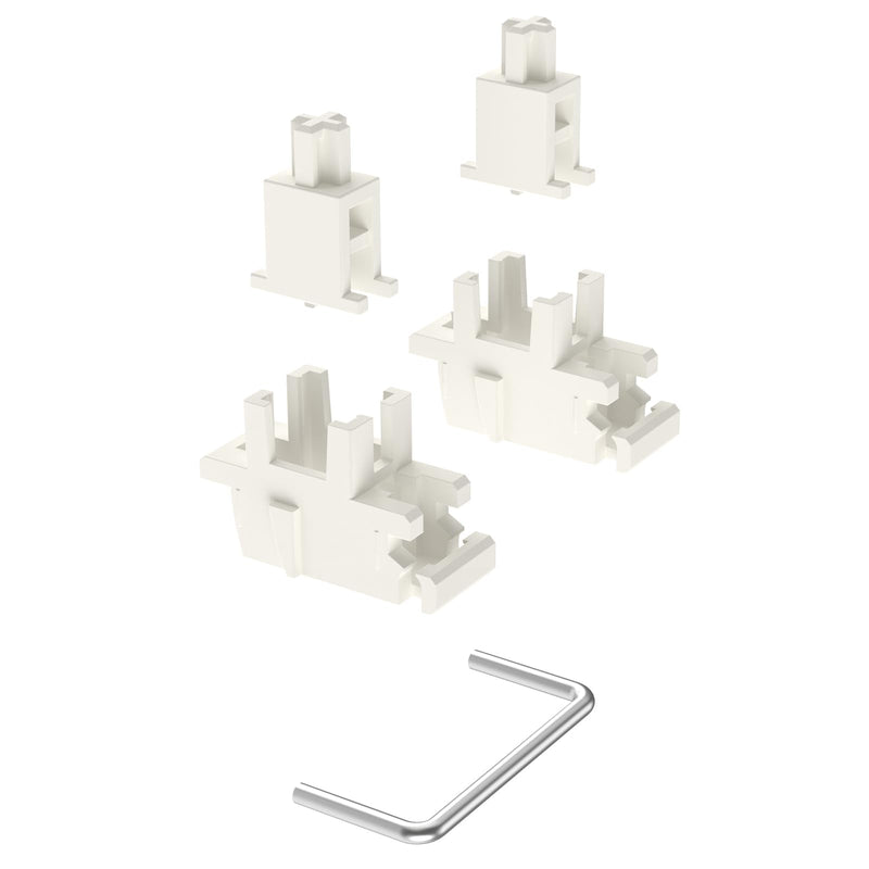  [AUSTRALIA] - DUROCK Plate Mount Stabilizer V3, Innovative Pre-Clipped Stem for Minimum Wire Wobble 2U 6.25U 7U Keyboard Stabilizers (V3 Cream Silver 100% Kit) V3 Plate Cream Silver