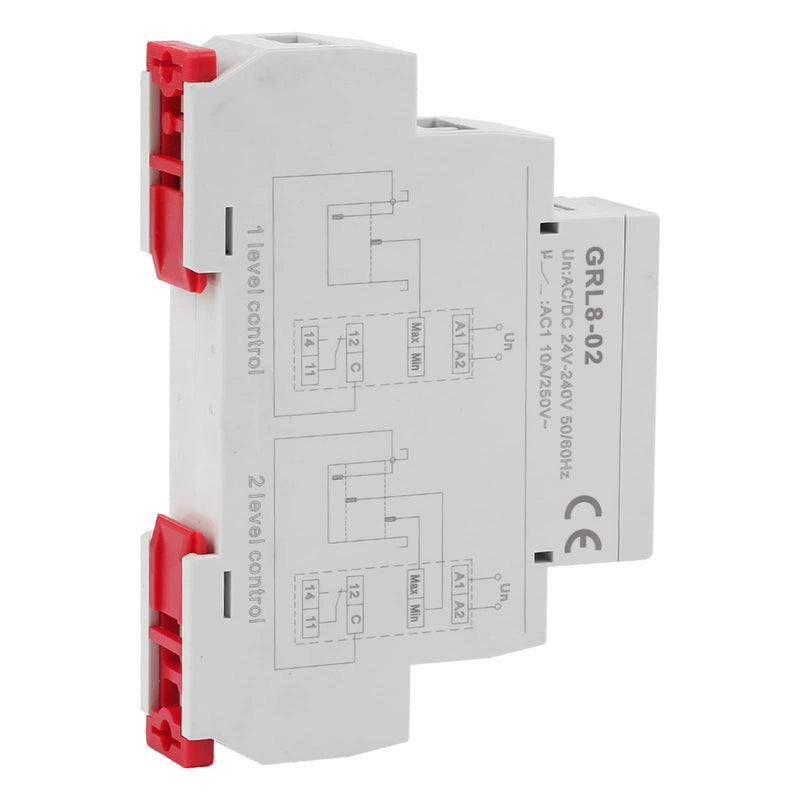 GRL8 02 Liquid Level Control Relay Water Level Controller 10A AC DC 24V 240V, Liquid Control Relay GRL8 02 Pool Water Level Controller with DIN Rail Mount