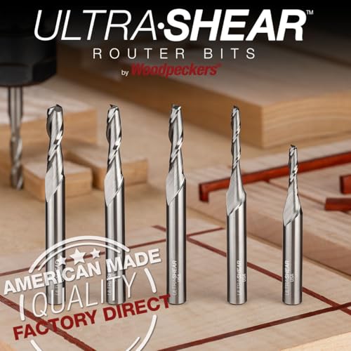 Solid Carbide Router Bits, 5MM CD, 1/4" SH, 3/4" CL, Down Cut, USA Made Spiral Bit for CNC, Hand & Table Routers US275MD
