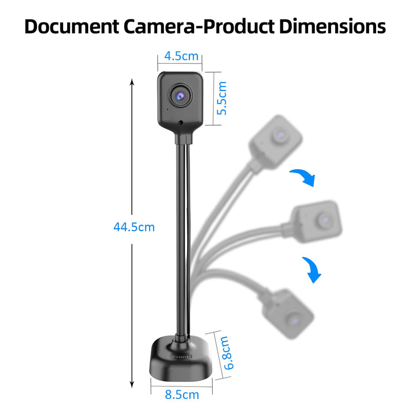 Document Camera for Teachers and Classroom, Gawervan USB Webcam/Doc Camera Built-in Mic— Mac OS, Windows, Chromebook Compatible for Live Demo, Web Conferencing, Distance Learning, Remote Teaching KB200