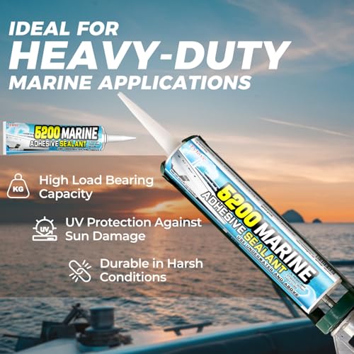 5200 Marine Sealant Adhesive Fast Cure - Permanent, Watertight Bonding and Sealing - UV Resistant, Above & Below Waterline- for Boats, Hulls, Decks & RVs,Pond Sealant 3oz (1Pack Black) 1Pack Black