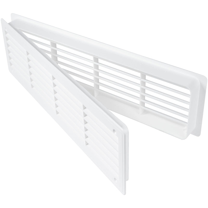 AWENTA 18" x 5" Inch Two Sided White Door Air Vent Cover - Door Vents for Interior Doors - Universal Furniture Ventilation Guard- Register for Bathroom, Bedroom, Garage, Kitchen, Furniture