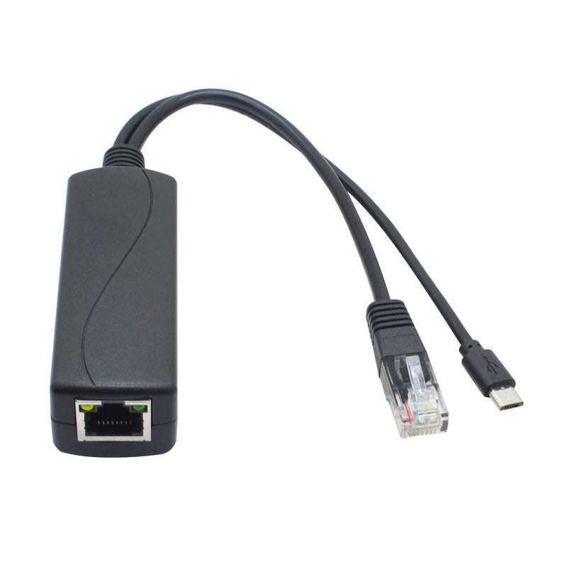 ANVISION 5V PoE Splitter, 48V to 5V 2.4A Adapter with Micro USB Plug, IEEE 802.3af Compliant, for IP Camera, Tablets, Dropcam or Raspberry Pi and More, AV-PS05-1